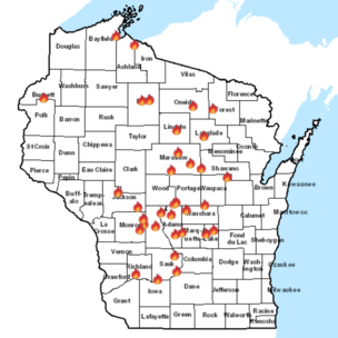 Fire Numbers Wi Thirty-six wildfires burned across state on Saturday, very high and ...