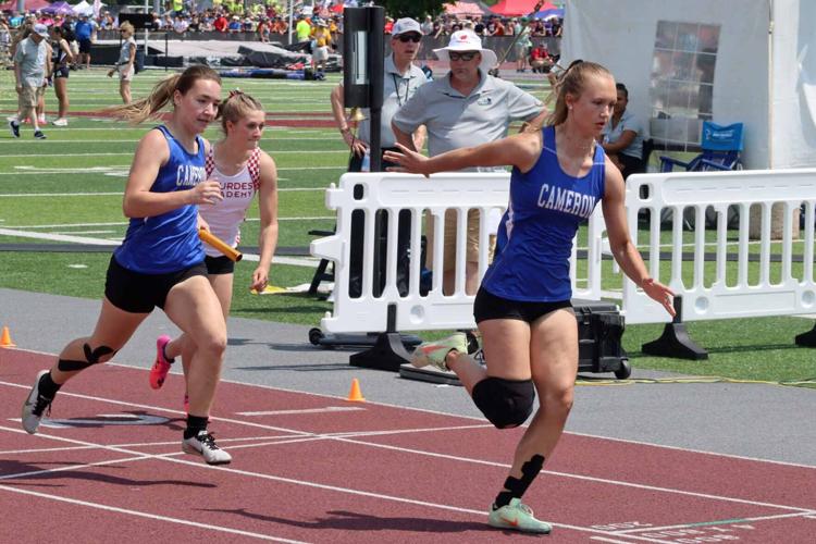 Prep track and field Cameron's Kuffel, girls 800meter relay advance