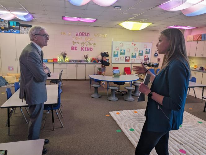 Gov. Evers learns about student mental health at Washburn Elementary School Local