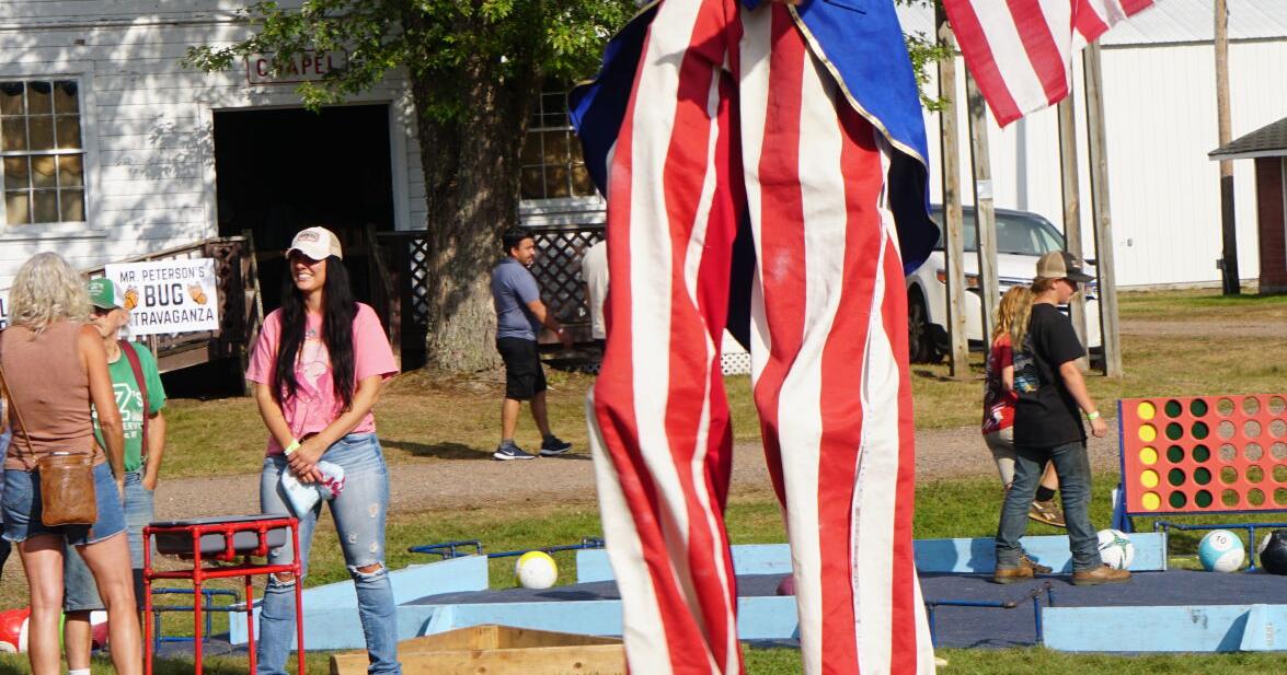 Walking tall in red, white and blue