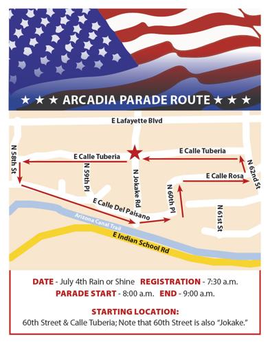Arcadia Fourth of July Parade map