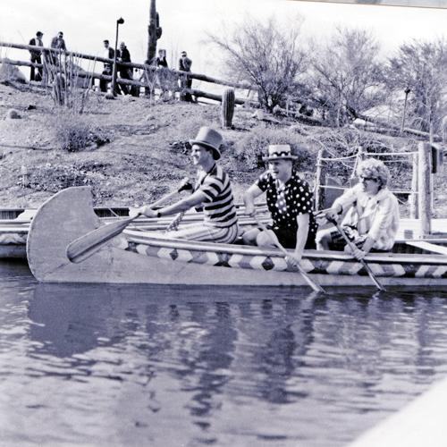 Wallace Ladmo and Gerald in Canoe, circa 1963