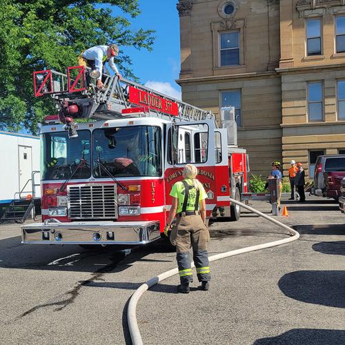 Corunna Fire Department aids in Courthouse renovations with horizontal