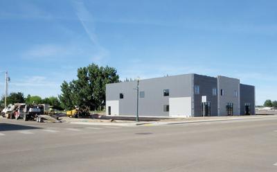 New building in old downtown