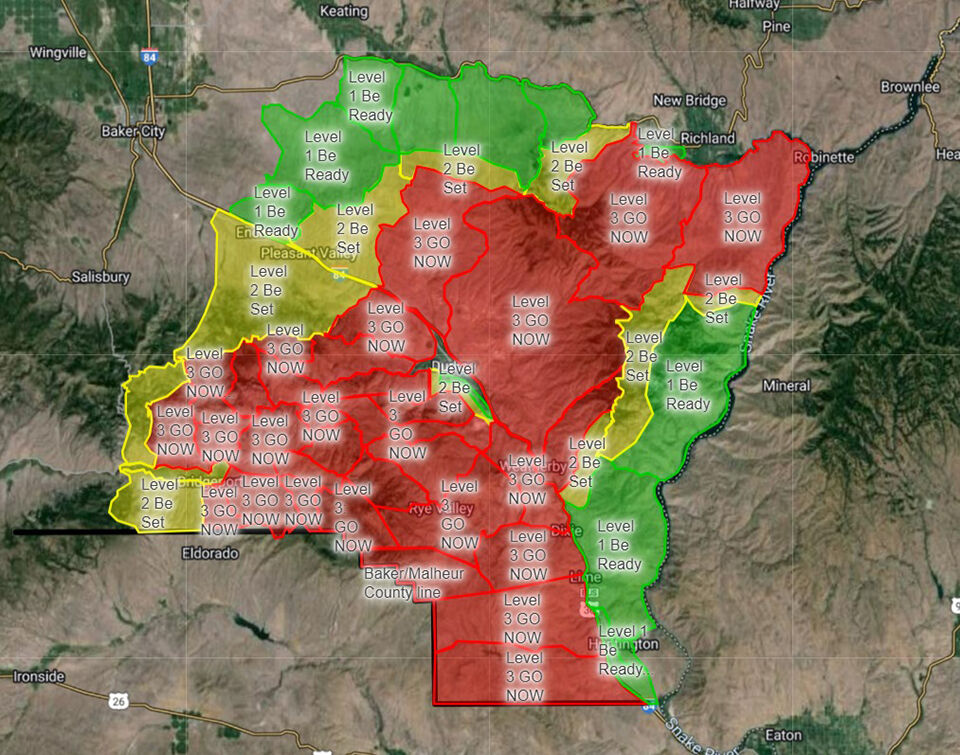 Malheur County Rescinds Evacuation Levels For Durkee, Cow Valley Fires ...