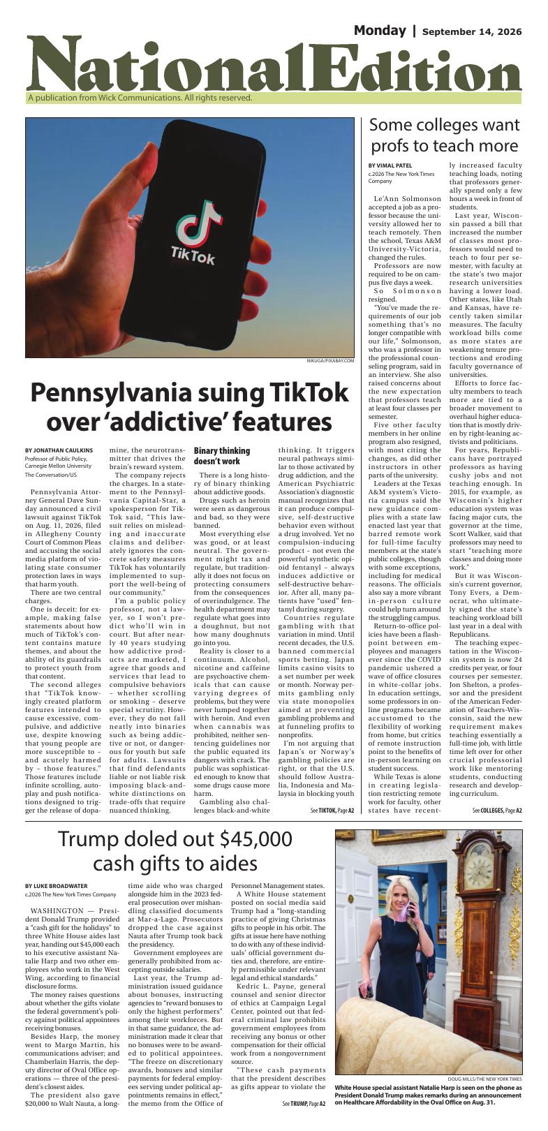 Page A1 | National Edition | argusobserver.com