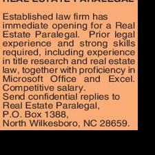 REAL ESTATE PARALEGAL Established law
