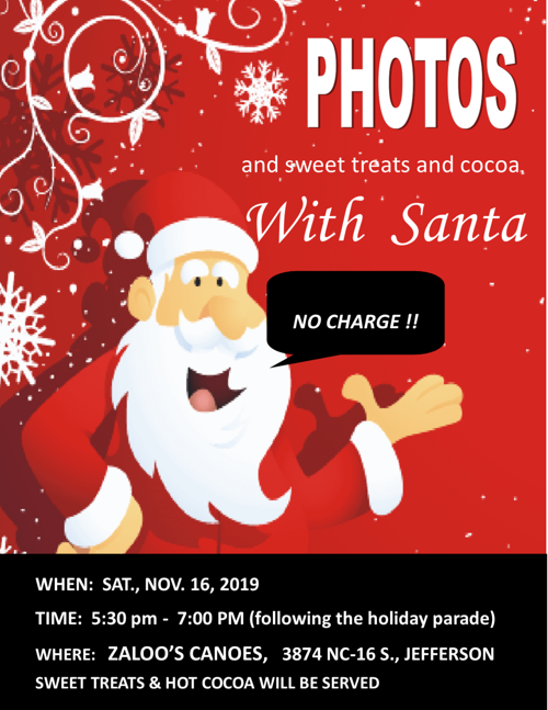 Zaloo's Canoes to host pictures with Santa