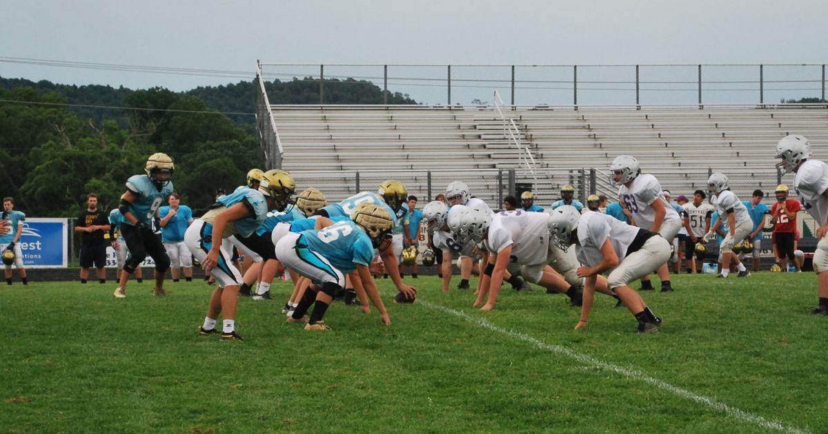 Ashe County High School football scrimmage v. Surry Central High School