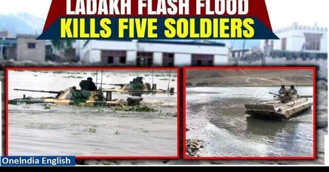 Ladakh Tragedy: Five Army Personnel Dead After Tank Sinks Due To Flash ...