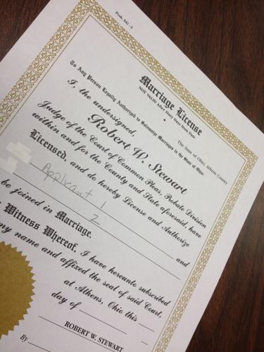 Same Sex Marriage License
