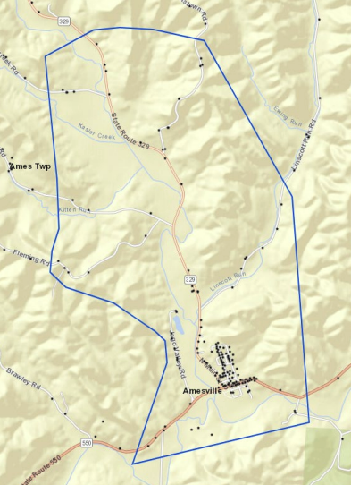 Amesville broadband map