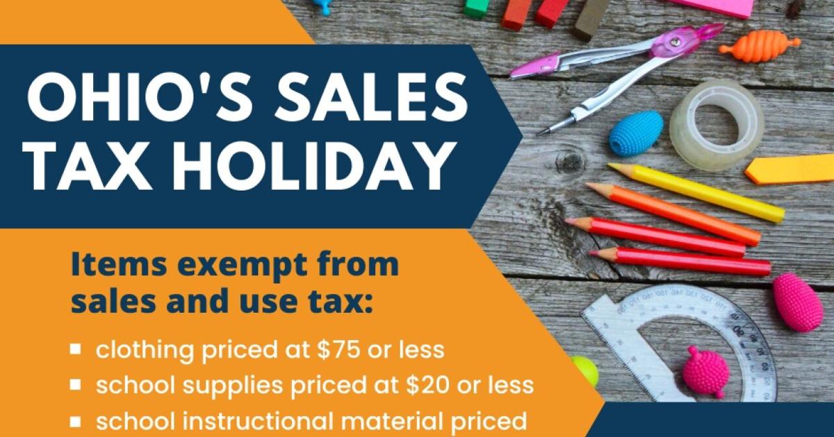 Ohio Sales Tax Holiday set for Aug. 46 Connect