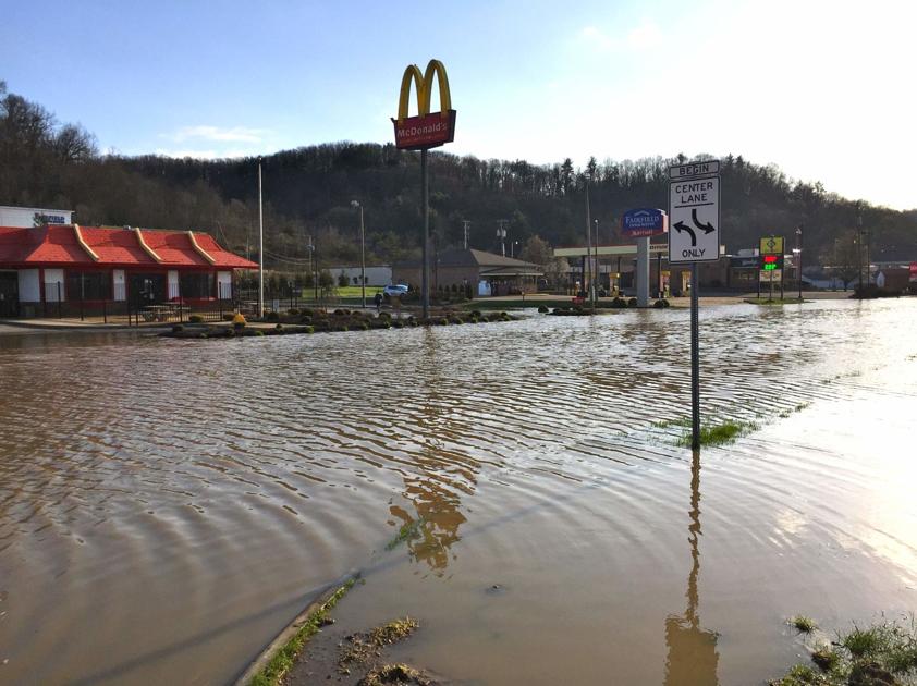 Hocking River 2.47 feet above flood stage in Athens as of noon Thursday