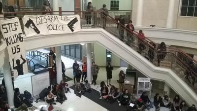 Protesters occupy Baker Center after news from Ferguson