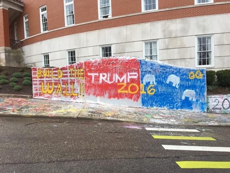 Pro Trump graffiti wall