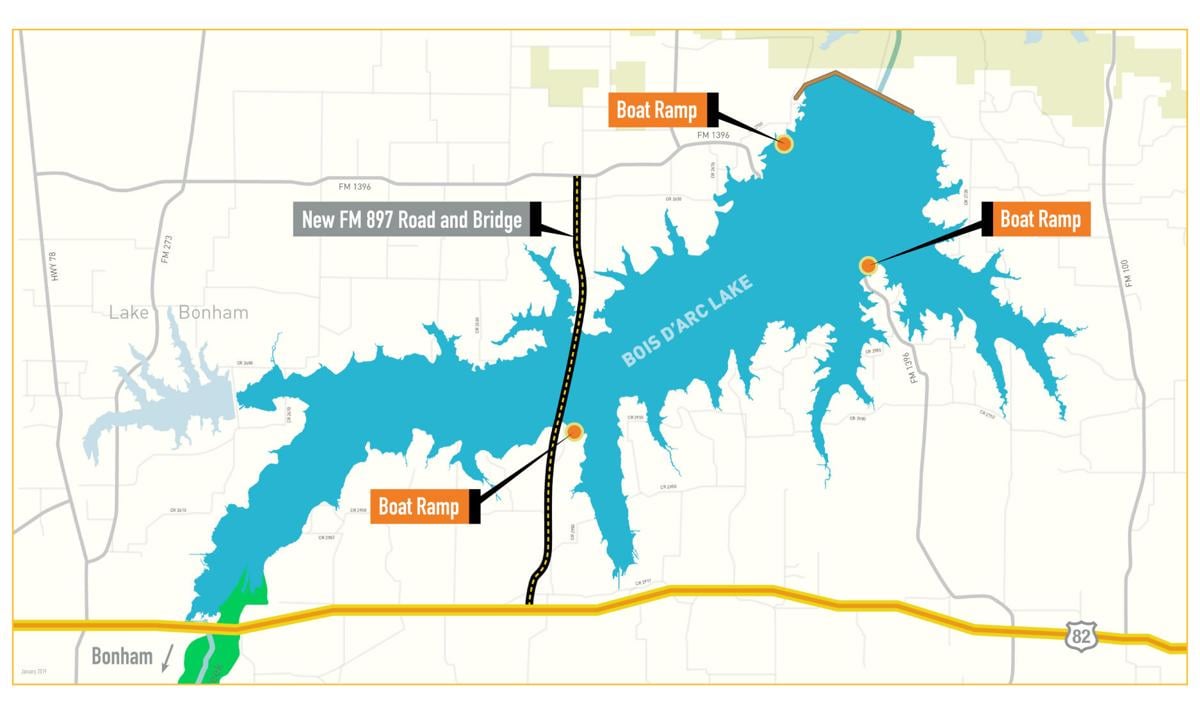 Bois D'Arc Lake Map