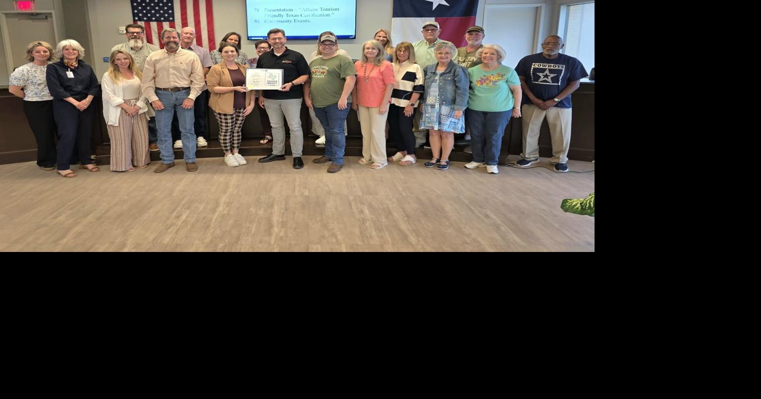 Athens recognized as Tourism Friendly Texas Certified Community