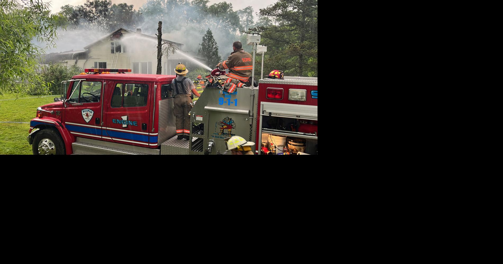 Multiple Cayuga County fire departments battle blaze in Scipio