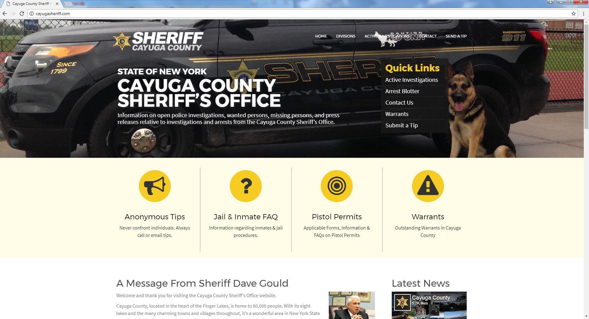 Cayuga County Sheriff's Office unveils new website