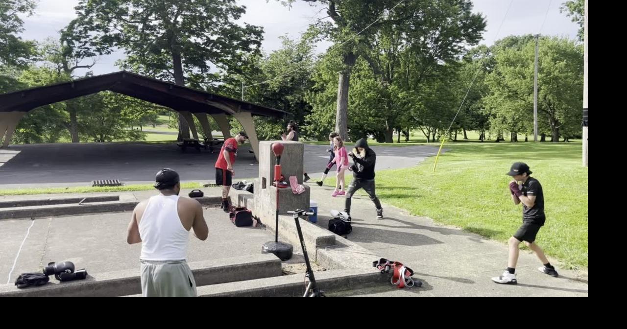  Prison City Boxing class shadowboxes June 24 at Casey Park in Auburn
