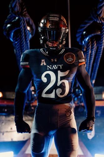 Navy's uniform for the 2025 Army-Navy Game, which honors the 250th anniversary of the United States Navy.