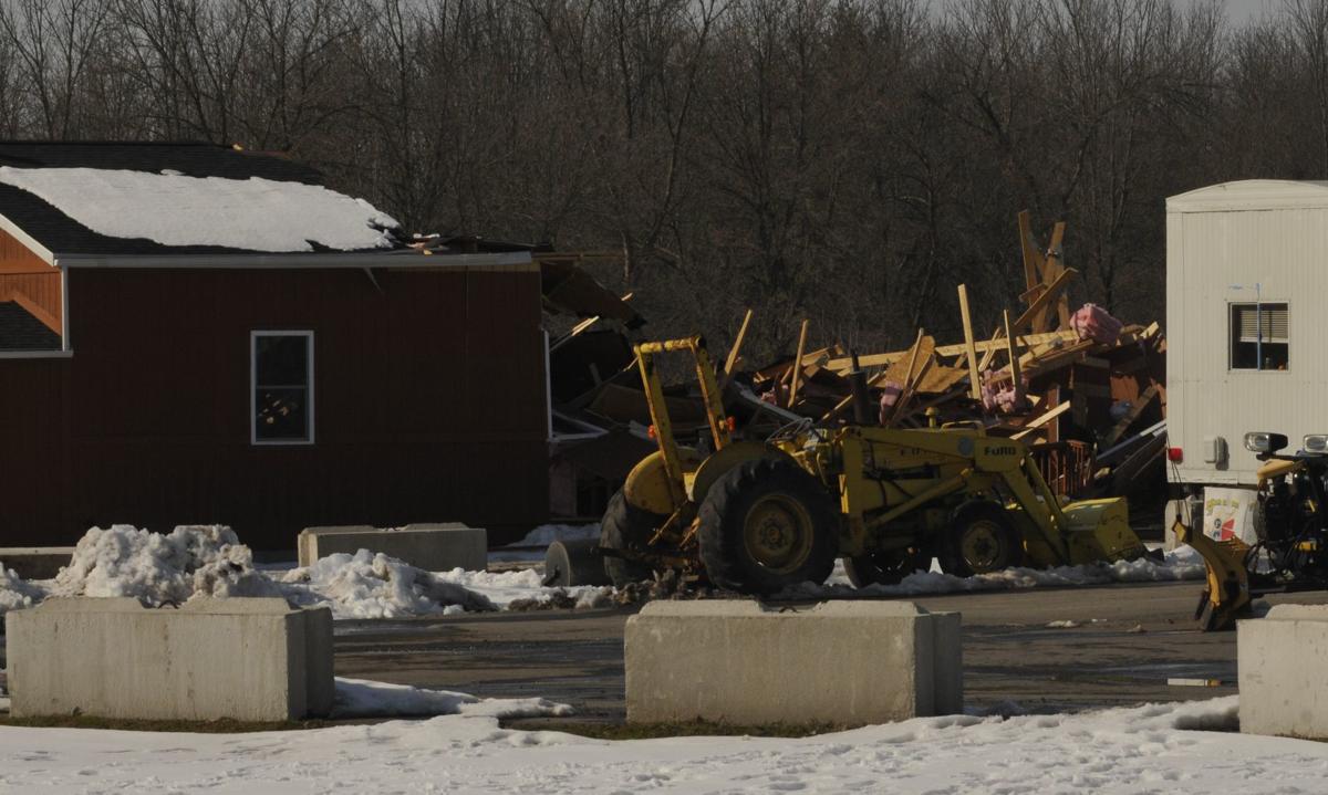 Protesters line road by demolished Cayuga Nation buildings; federal