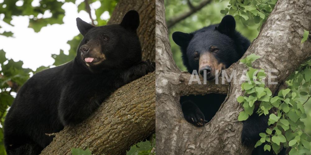 AI Black Bear Sleeping in Tree.jpg