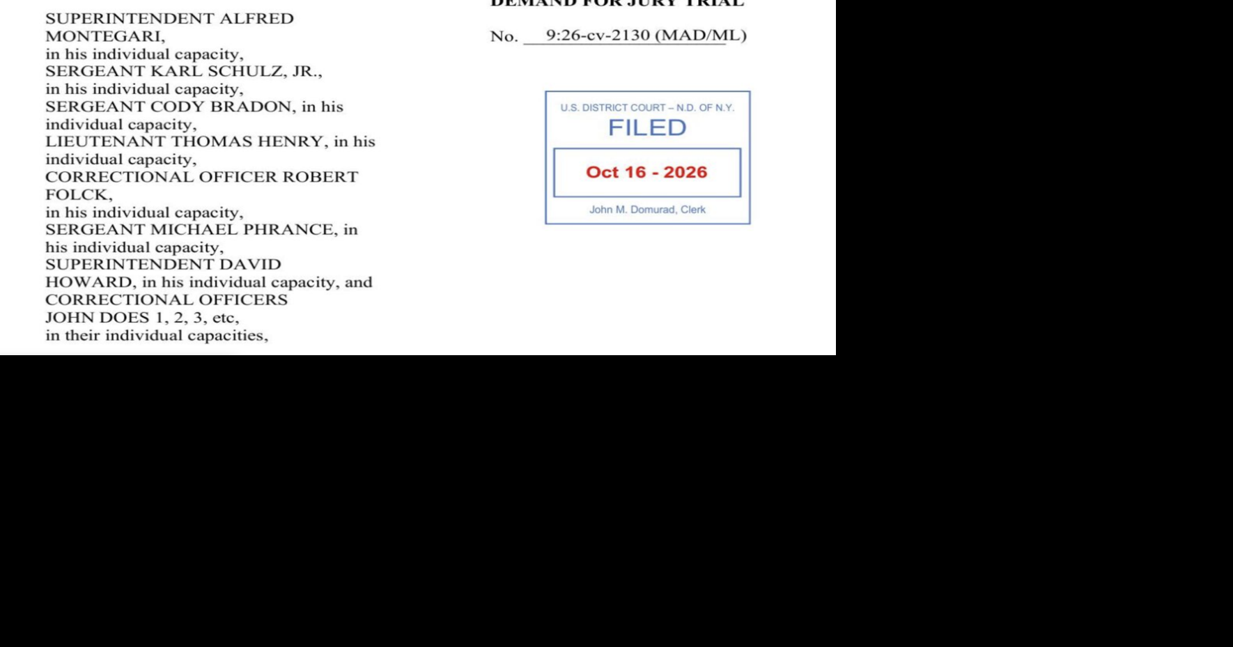 Read the lawsuit accusing N.Y. correction officers of encouraging beating, rape of inmate