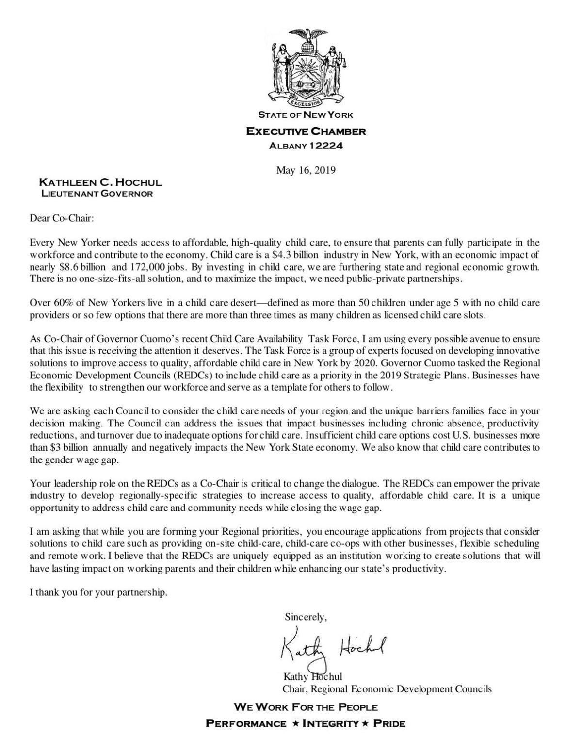 Hochul REDC letter