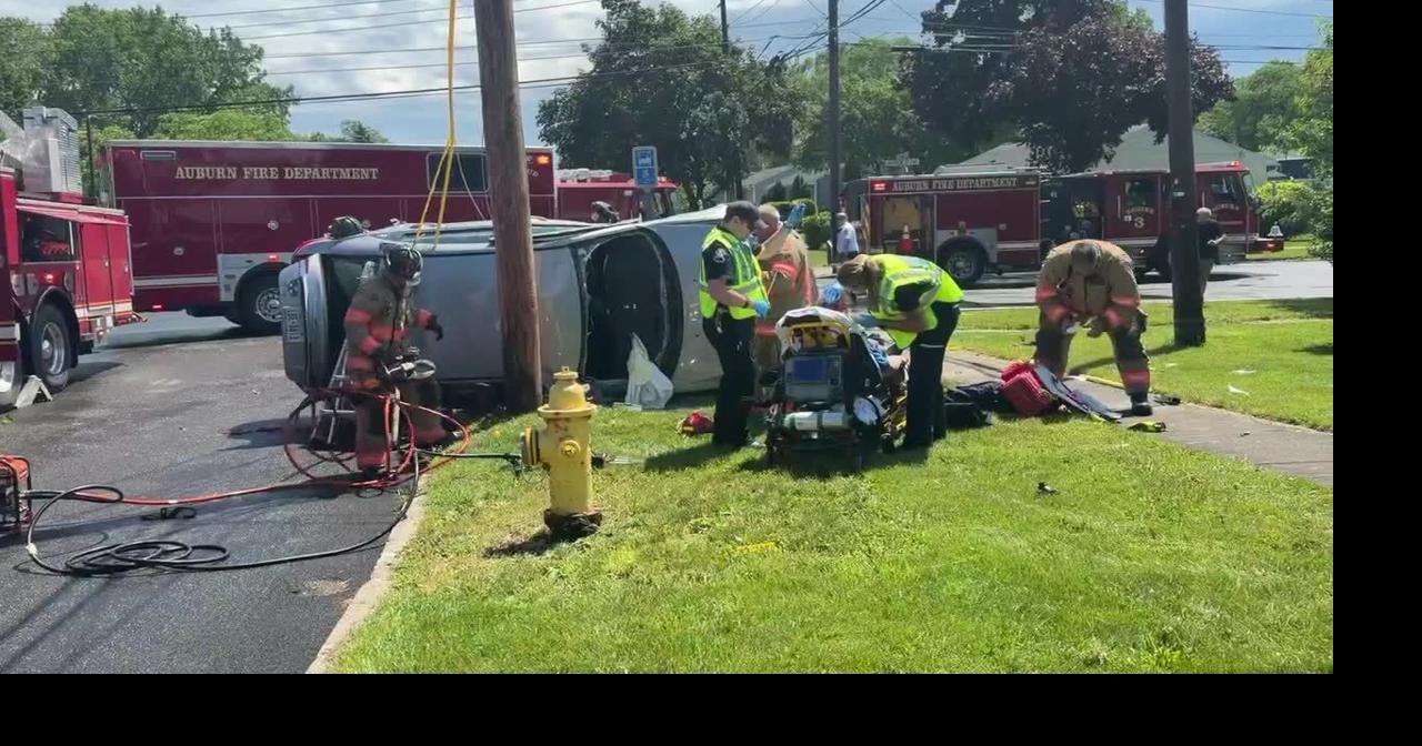 Two-car accident with rollover on Clymer Street in Auburn