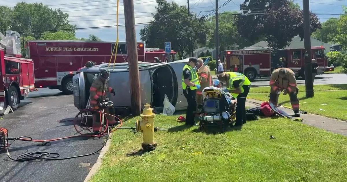 Two-car accident with rollover on Clymer Street in Auburn