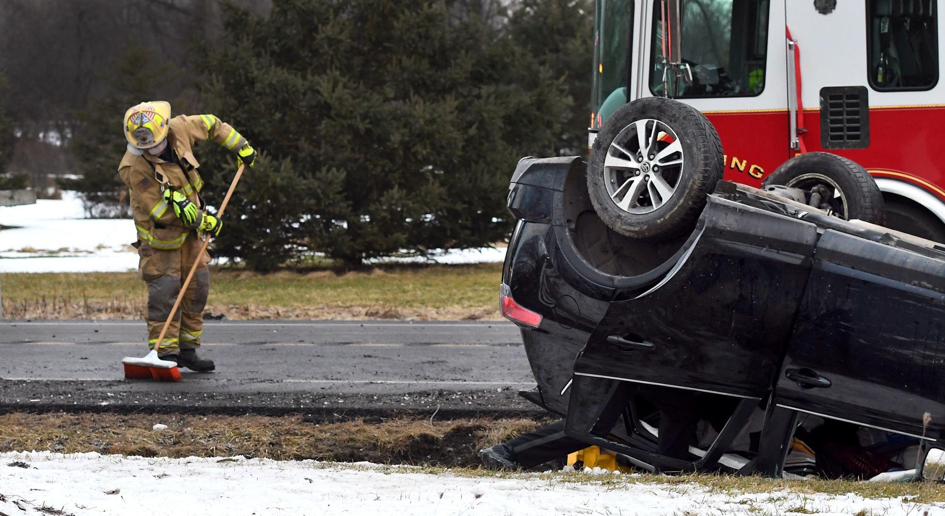 One woman transported to hospital after Fleming car crash