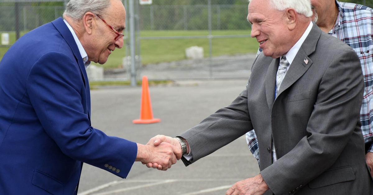 In Cayuga County, Schumer says bipartisan solution needed to avoid default