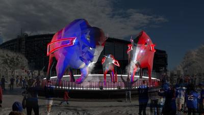 Massive bison at Bills' new stadium will light up, billow smoke and feature charge