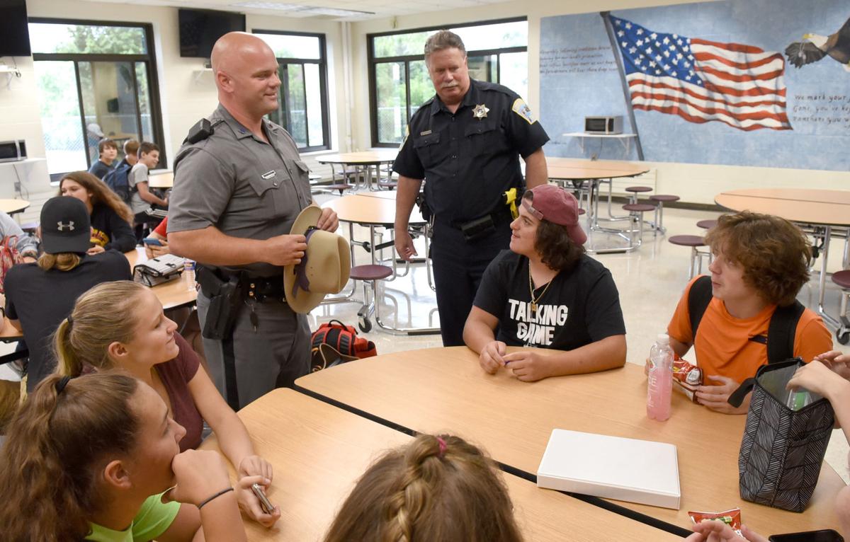 State trooper in school