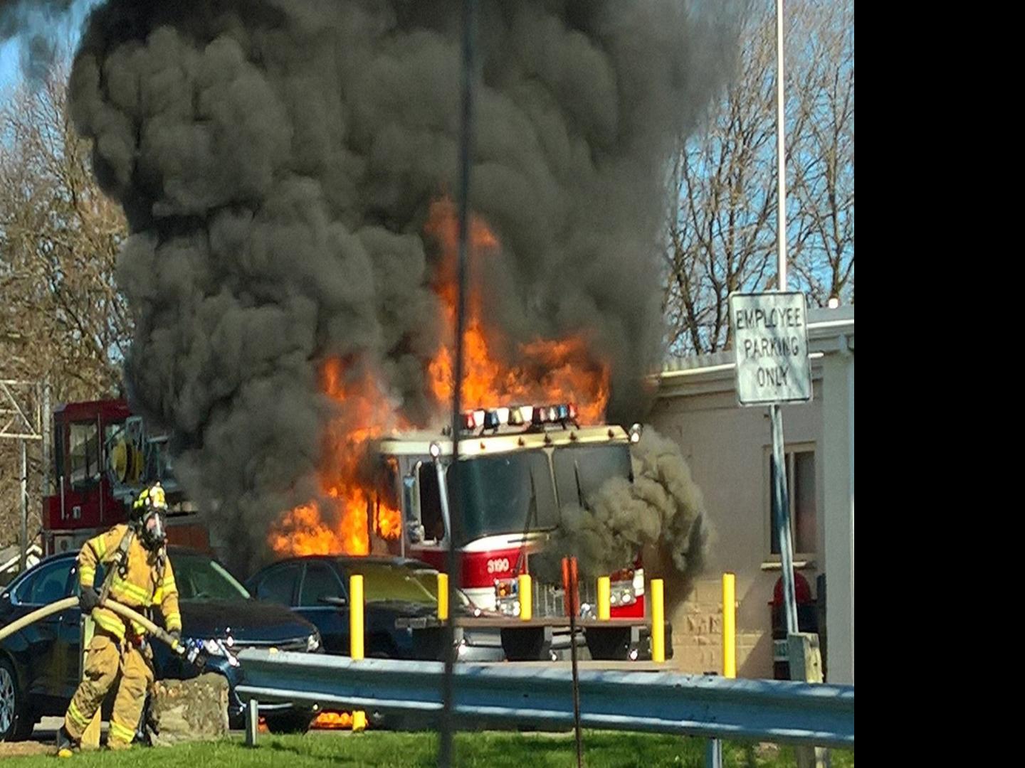 Fire Truck Being Driven To Canada Catches Fire Near Syracuse