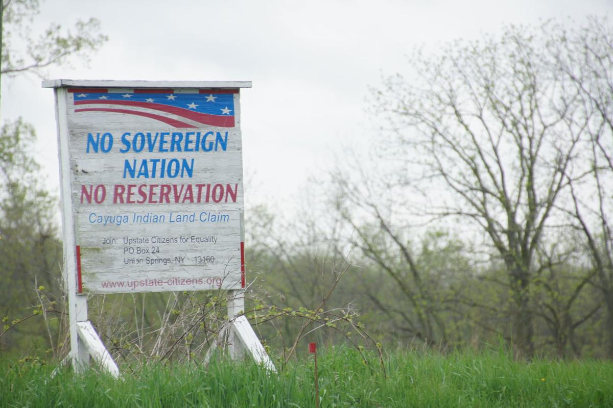 Cayuga Nation protest sign