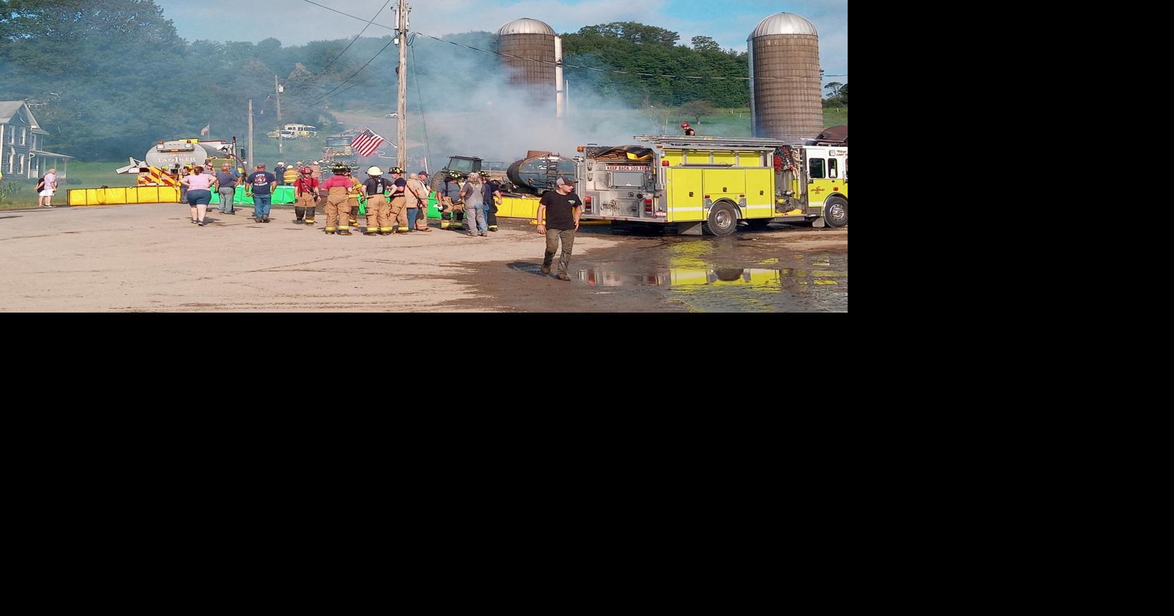 Animals saved as Cayuga County barn goes up in flames