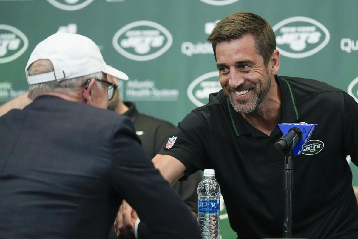 Aaron Rodgers introduced as New York Jets quarterback: 'This is a surreal  day for me'