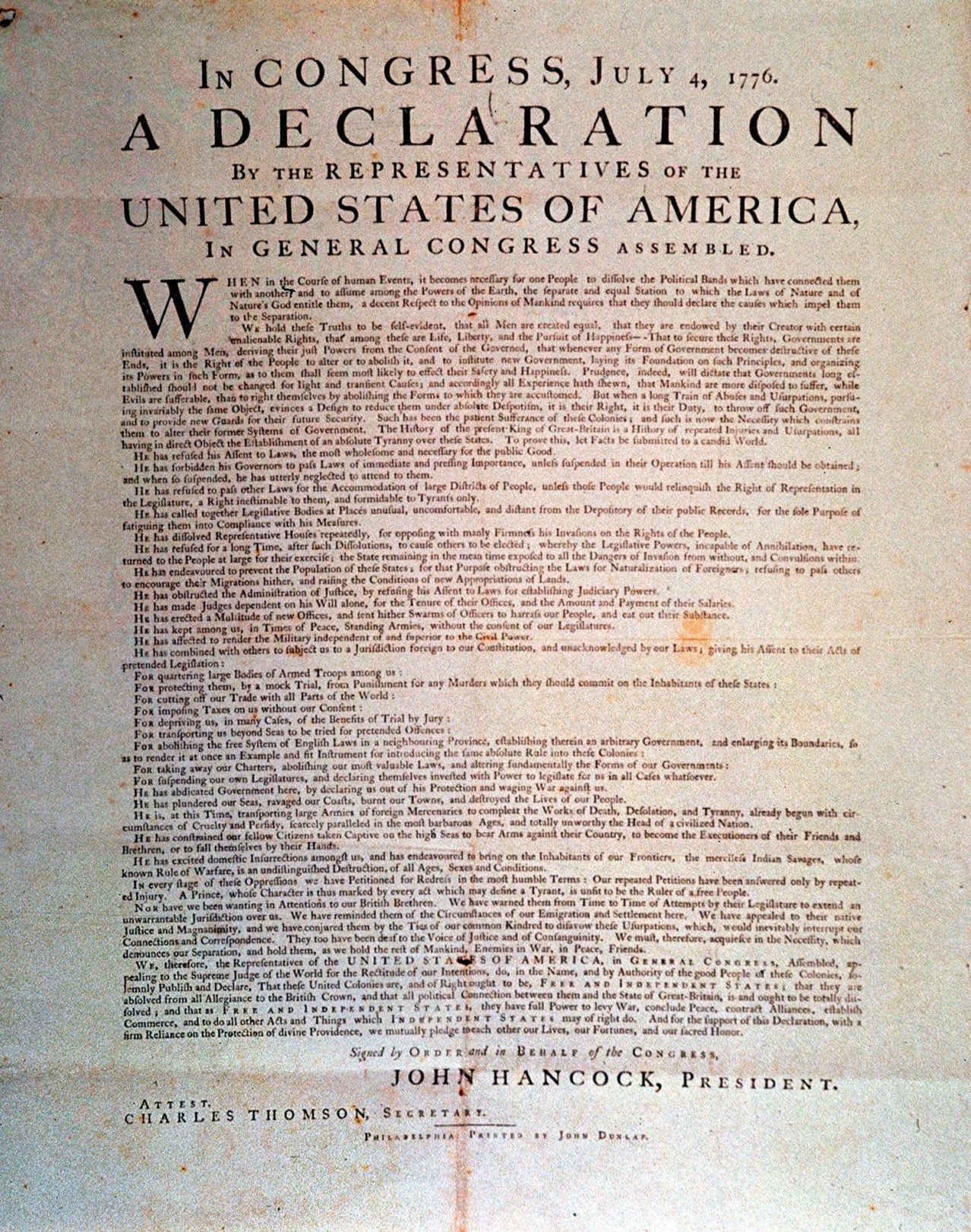 declaration of independence date