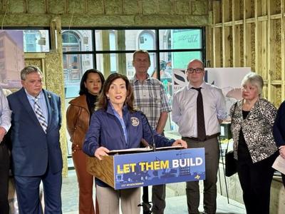 Hochul addresses reporters