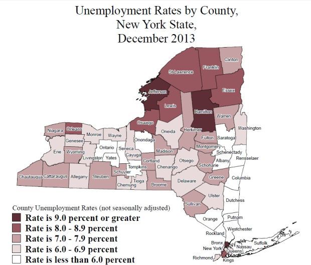 New York Dec. 2013 unemployment rates Where does your county rank?