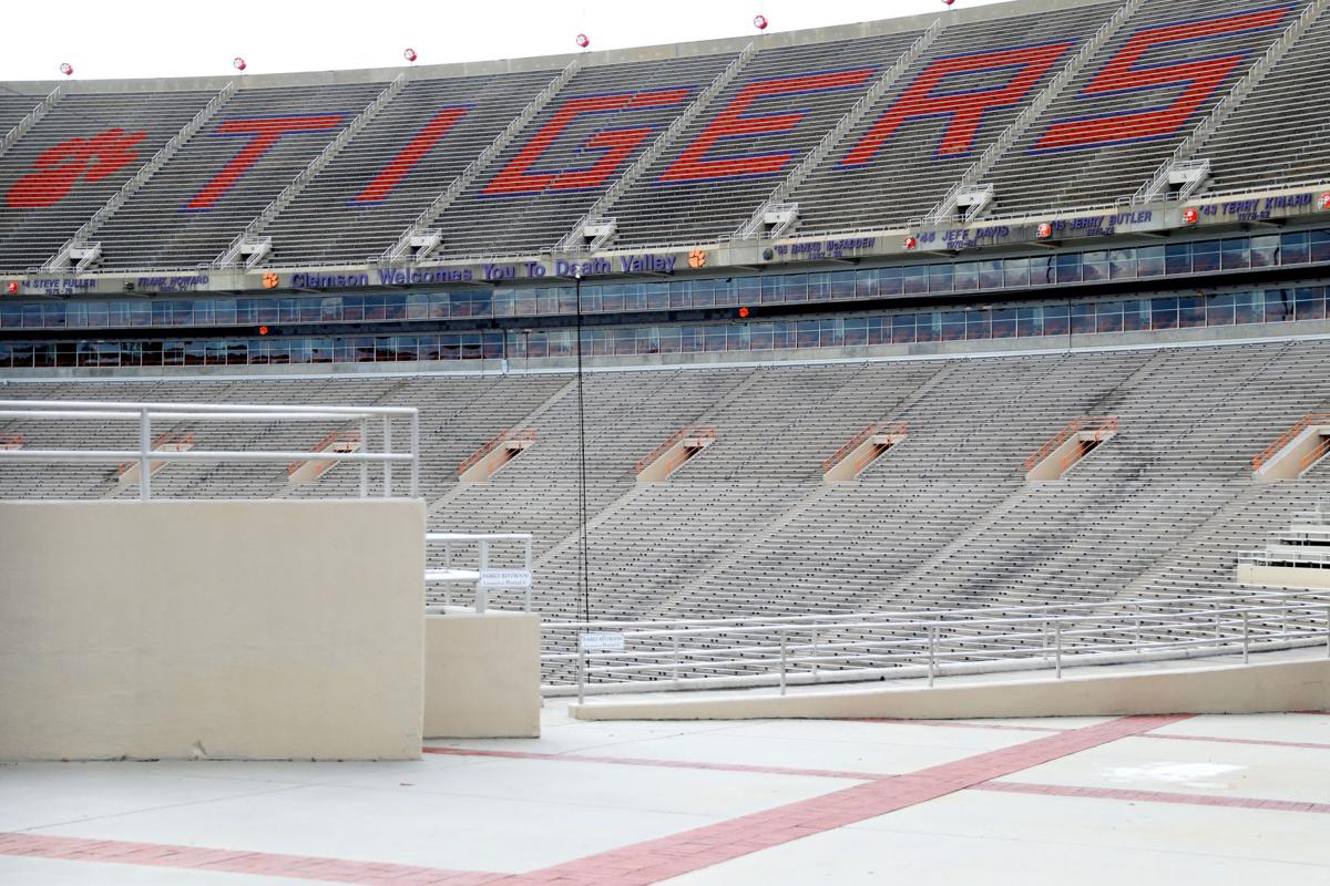 A view of the empty stands inside Clemson Memorial Stadium on the campus of Clemson University on June 10, 2020 in Clemson, South Carolina. The campus remains open in a limited capacity due to the coronavirus (COVID-19) pandemic.