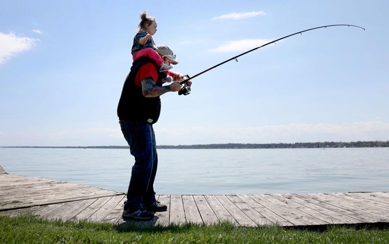 Father-daughter fishing