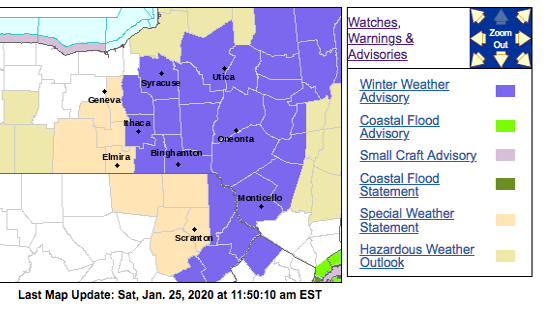 Winter Weather Advisory Covers Part Of Cayuga County Auburnpub Com