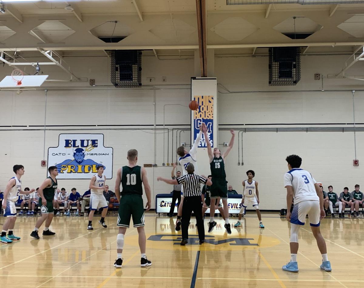 Cato Meridian Boys Basketball Upsets State Ranked Weedsport Hands