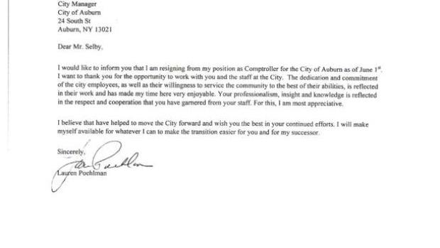 Lauren Poehlman's resignation letter | | auburnpub.com