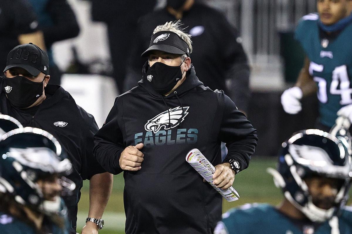 Philadelphia Eagles head coach Doug Pederson leaves the field following a 23-17 loss against the Seattle Seahawks at Lincoln Financial Field in Philadelphia on November 30, 2020.