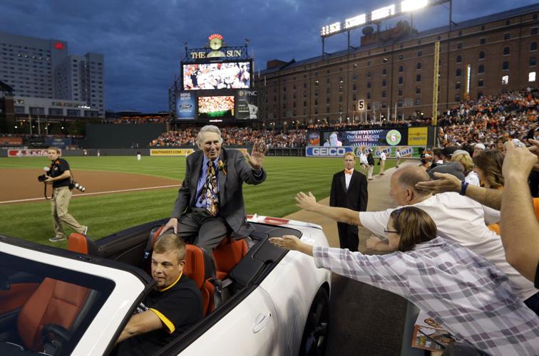 Brooks Robinson, Orioles third baseman with 16 Gold Gloves, has